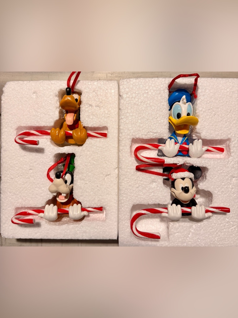 RARE Disney Candy Cane Character Ornaments - Set of 4